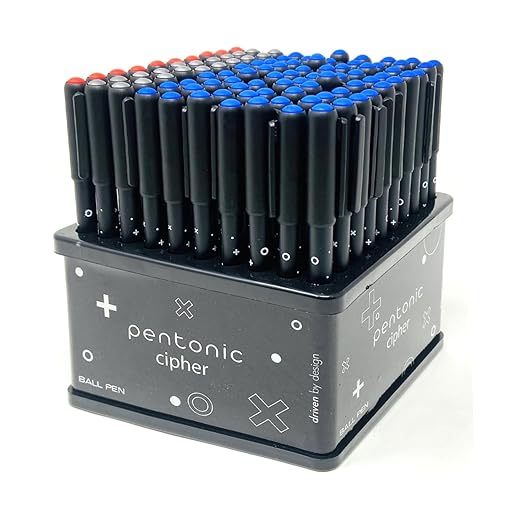 Pentonic Cipher 0.5mm Ball Pen Tumbler Pack | Blue, Black & Red Ink | Set of 100 Pcs