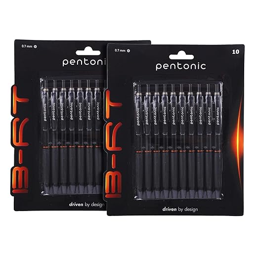 Pentonic B-RT 0.7mm Retractable Ball Pen Blister Pack | Black Ink | Set of 10 x 2 Packs