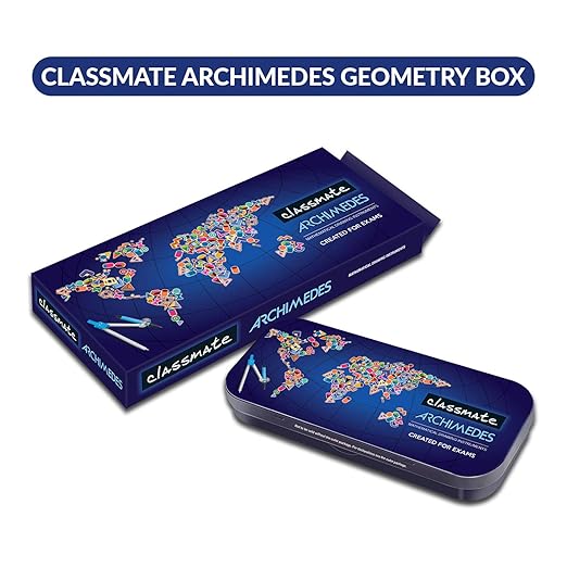 Classmate & Pilot - Archimedes Geometry Box | Long-Lasting Die-Cast Instruments | Compass & Set-Square | Protractor & Set-Square | Best Accuracy Guaranteed | Best Geometry Box for Kids