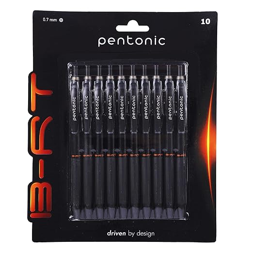 Pentonic B-RT 0.7mm Retractable Ball Pen Blister Pack | Black Ink | Set of 10 x 2 Packs - Image 2