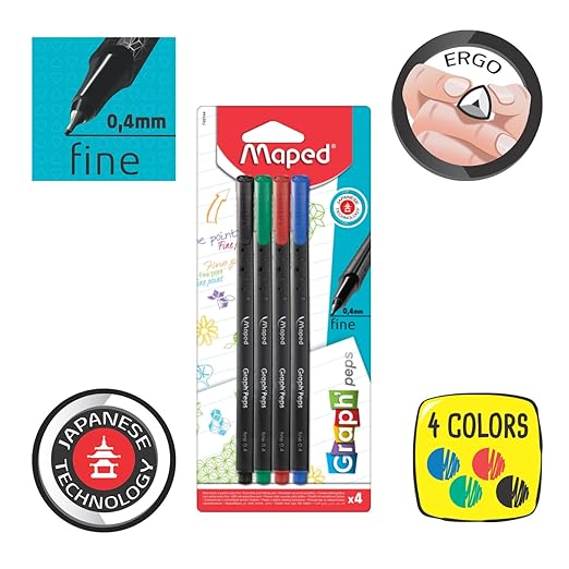 Maped Mandala Drawing Tools- Set of 5| Basic Mandala Stationery Kit| Compass with Wooden & Mechanical Pencil, Fineliner Set, 360̊ Protractor, 30cm Unbreakable Ruler, Big Size Eraser| Mandala Combo - Image 2