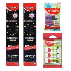 Maped Study Kit|Stationary Kit|Stationary Combo Pack|Sharpner|Eraser|Writing Kit |Ideal For School Students|Birthday Gift |Return Gift|Pencil Set| Must Have School kit|Pencil Sharpner Eraser Set