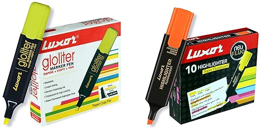 Luxor 887 N Highlighter - Yellow - Box of 10 1851 Highlighter - Orange - Box of 10