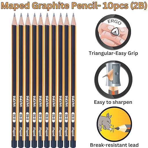MAPED Stationery Kit(Deepsea Paradise)|Foldable 15cm Scale|Sharpner with Canister to collect Shaving|Traingular Graphite Pencil|Pencil Eraser Sharpener Kit|Stylish Stationery for School & Office Use - Image 2