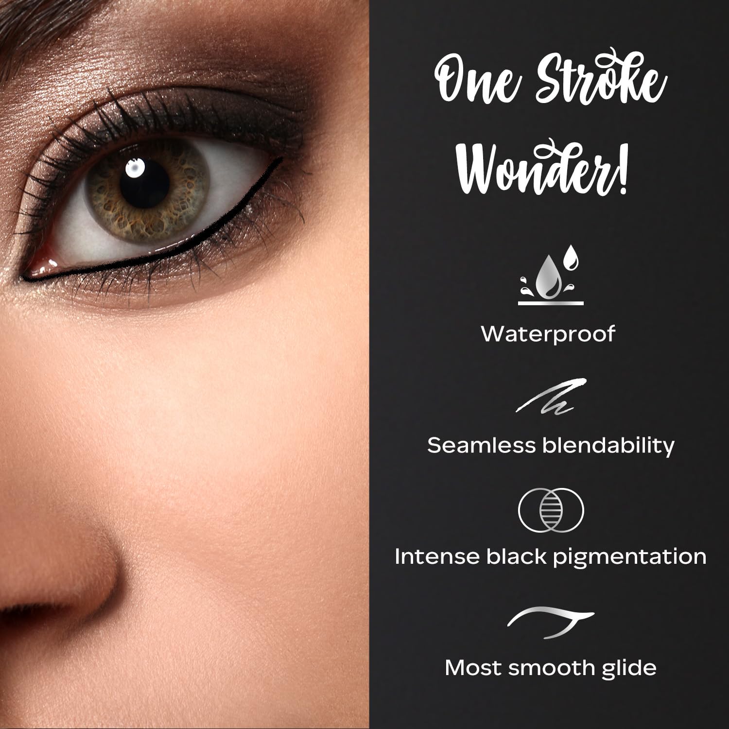 FACES CANADA Ultime Pro Intense Gel Kajal With Smudger & Sharpener - Black, 1.2 g | 24 Hr Long Stay | Waterproof & Smudgeproof | One Swipe Smooth Application | 3-in-1 Kajal, Eyeliner, Smokey Eyeshadow - Image 2