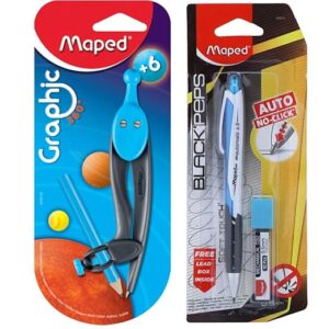 Maped Mandala Art Pencil Kit|1Mechanical Pencil(0.5mm) &1 Graphic 360° Compass|Doodling Kit|Compass|Writing Material|School instruments|Triangular Shape for Easy Grip|Doodle Fine Liner Pen|Fine Doodle