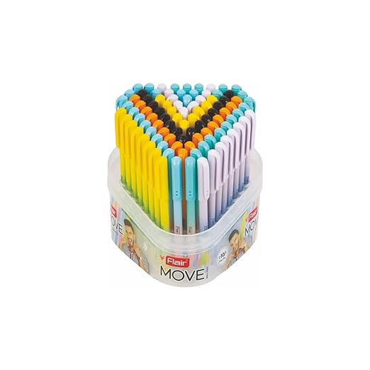 Flair Move Ball Pen Pack of 100 | Smooth Writing Pens | Multicolor Ink | Comfortable Grip & Durable Tip | Ideal for Office, School, Students & Bulk Stationery Supplies (Pack of 100 Ball Pens)