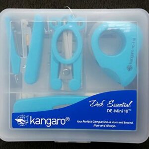 Kangaro Desk Essentials DE-Mini 10 Combo Pack |Stationery Gift Set for Office, Diwali, Weddings, Birthday, Holiday Presents, Celebrations| Turquoise Blue, Pack of 1 | Color May Vary