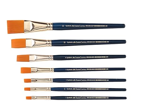Faber-Castell Paint Brush Set - Flat, Pack of 7 (Navy Blue) - Image 2