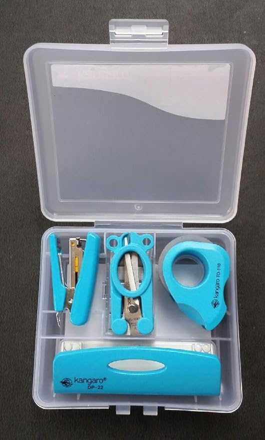 Kangaro Desk Essentials DE-Mini 10 Combo Pack |Stationery Gift Set for Office, Diwali, Weddings, Birthday, Holiday Presents, Celebrations| Turquoise Blue, Pack of 1 | Color May Vary - Image 2
