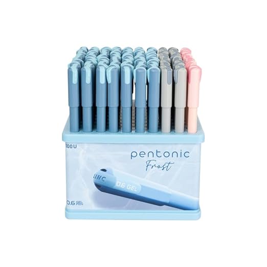 Pentonic Frost 0.6mm Gel Pen Tumbler Pack | Multicolour Pastel Body | Blue, Black & Red Ink | Set of 100