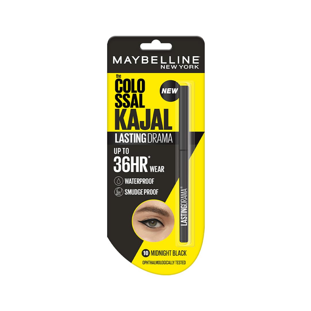 Maybelline New York Colossal Lasting drama Kajal - 36H Wear, Waterproof, Smudge Proof Kajal - 10 Midnight Black, 0.31g - Image 2