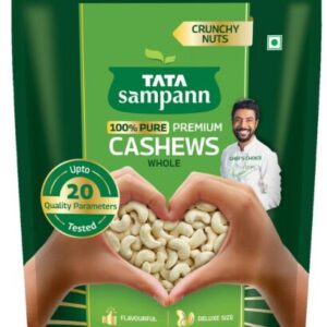 Tata Sampann Pure Cashews Whole/Kaju, 500g, Nutritious & Delicious, Premium Kaju nuts, Rich in Protein, Magnesium & Phosphorus, Deluxe Size & Crunchy Nuts