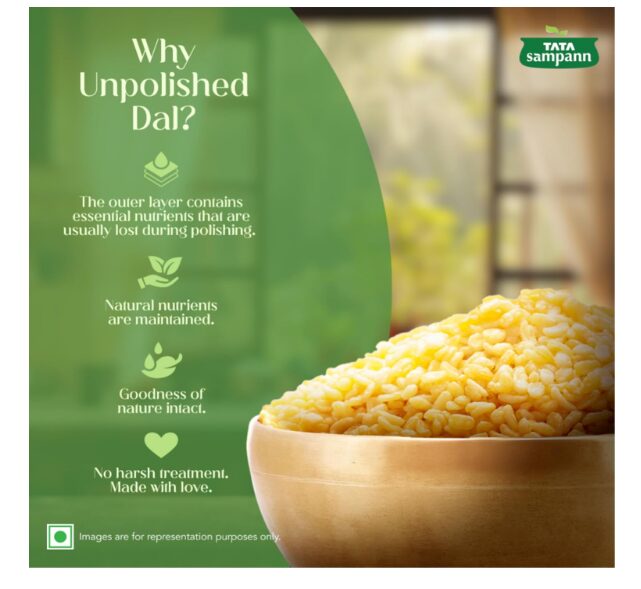 Tata Sampann Unpolished Moong Dal (Split), 1Kg - Image 2