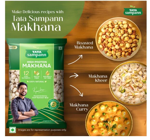 Tata Sampann High Protein Makhana (Foxnut) 100 g, Phool Makhana for Prasadam, Healthy Snacking, Fasting - Image 2