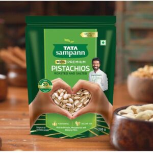 Tata Sampann Pistachios Roasted & Salted, Pista, 200g, Rich In Protein, Phosphorus, & Dietary Fibre, Premium Nuts & Dry Fruits, Crunchy & Delicious Healthy Snack