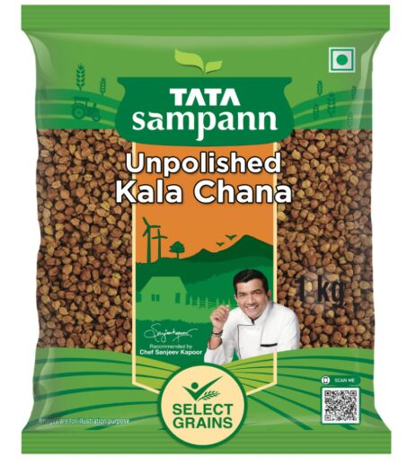 Tata Sampann Unpolished Kala (Black, Brown) Chana, 1kg