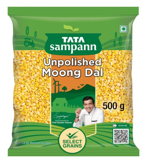 Tata Sampann Unpolished Moong Dal (Split), 500gm