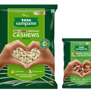 Tata Sampann Pure Cashews Whole| 500G & Dry Fruits & Nuts Mix, 200 G