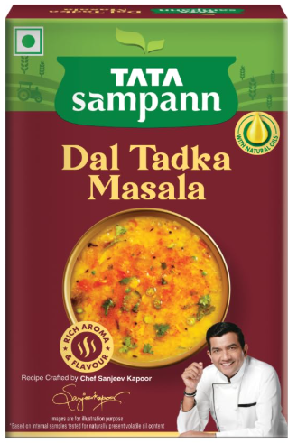 Tata Sampann Dal Tadka Masala with Natural Oils, 100g, Dal Tadka Masala Powder, Crafted by Chef Sanjeev Kapoor, With Chef’s Exclusive Tip, Rich Aroma & Flavour