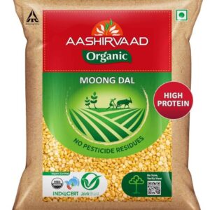 Aashirvaad Organic Moong Dal, 1 Kg, 100% Organic Moong Dal, Rich in Protein