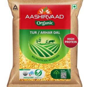 Aashirvaad Organic Arhar/Tur Dal, 1 Kg, 100% Organic Arhar/Tur Dal Rich in Protein