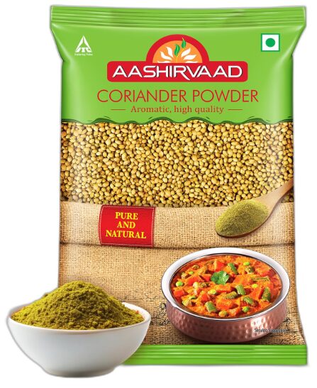 Aashirvaad Coriander Powder, 500g Pack, Perfectly Balanced Coriander Powder with No Added Flavours and Colours