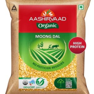 Aashirvaad Organic Moong Dal, 1 Kg, 100% Organic Moong Dal, Rich in Protein