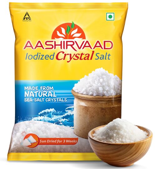 Aashirvaad Iodized Crystal Salt, Authentic Crystal Salt for Traditional Dishes, 1kg