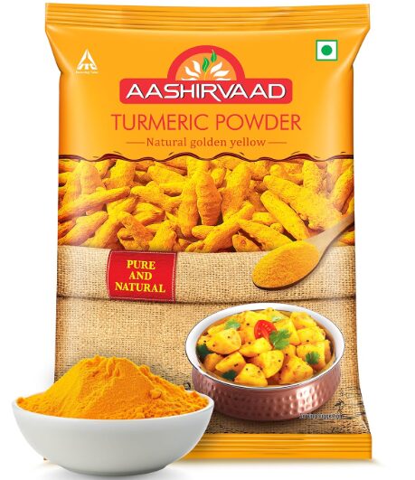 Aashirvaad Turmeric Powder, 100g, Natural Golden Turmeric Powder with No Added Flavours and Colours