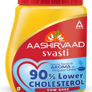 Aashirvaad Svasti 90% Lower Cholesterol Ghee | Cow Ghee with Rich Aroma | Helps Manage Cholesterol - 500ml