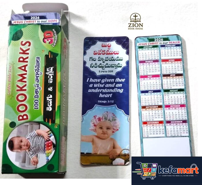 Bible Book Marks –Telugu English / Contains 100 Variable Bible Verse of 2026