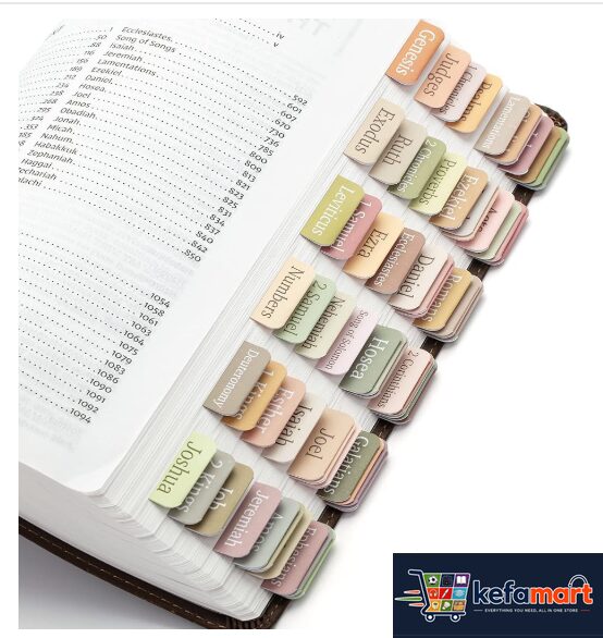 Climberty® Bible Tabs, 75 Tabs, Boho Theme, Laminated Bible Index for Women and Men, Bible Tabs for Chanting, Recitation, Studying, 3.5x3.5cm Per One