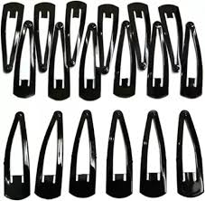 Metal hair Clips Black Metal Tic Tac Hair Clips for Women & Girls (Pack of 24)