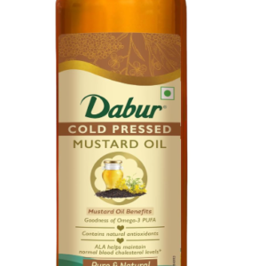 Dabur Cold Pressed Mustard Oil 1L | Healthy Cooking Oil | Goodness of Omega 3 & 6 | Perfect blend of Health, Taste & Aroma