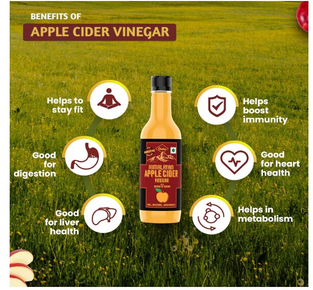 Dabur Himalayan Apple Cider Vinegar with Mother of Vinegar | Raw, Unfiltered, Unpasteurized | For weight loss and boost immunity| No added colours or preservatives - 500 ml - Image 2