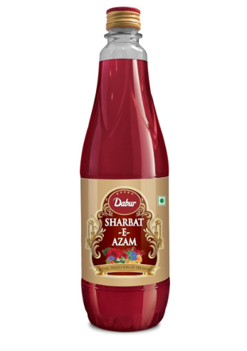 Dabur Sharbat-E-Azam, 750 ml | Traditional Refreshing Summer Sharbat for Beverages, Milkshakes, Mocktails & Desserts.