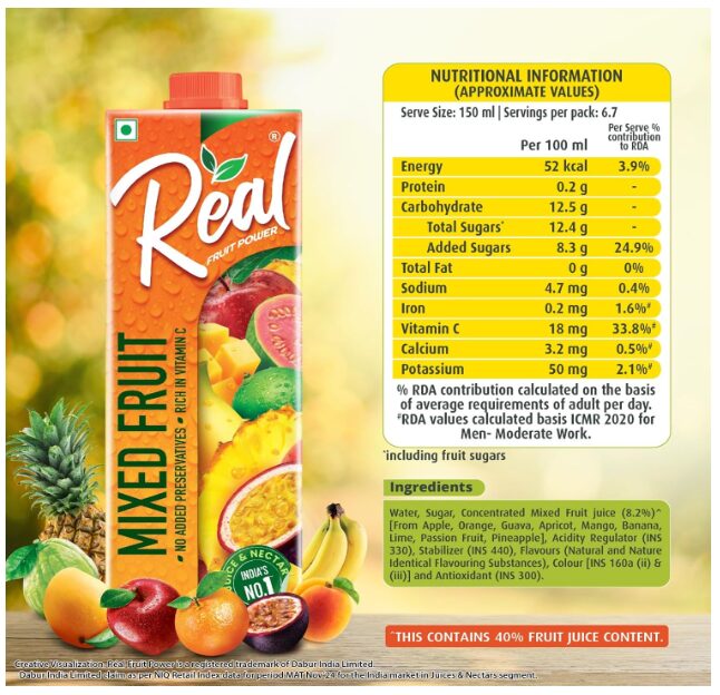 Real Fruit Power Mixed Fruit 1L - Image 2