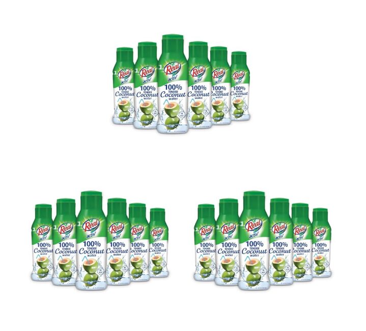 DABUR Real Activ 100% Tender Coconut Water – No Added Sugars – 200ml (Pack of 18)
