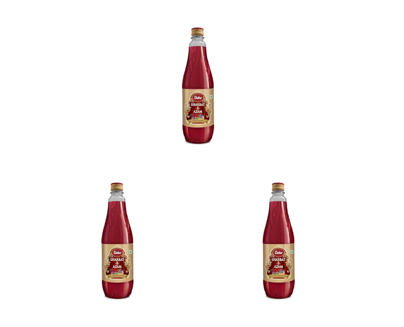 Dabur Sharbat-E-Azam, 750 ml | Traditional Refreshing Summer Sharbat for Beverages, Milkshakes, Mocktails & Desserts. (Pack of 3)