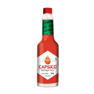 Dabur Capsico Red Pepper Sauce - 60g (Chilli Sauce) | Red Hot Sauce | For Pizza, Pasta, Sandwich & Mocktails | Made With Fresh Bhut Jolokia Pepper : Spiciest Chilli | Pure & Authentic Chilli Sauce | NO Artificial Flavours