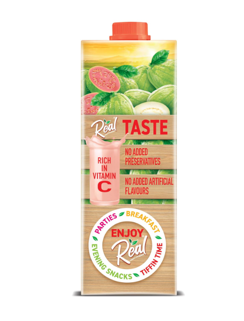 DABUR Real Guava Fruit Juice -1L (Pack Of 2) | Rich In Vitamin C | No Added Preservatives, No Artificial Colors & Flavours |Daily Dose Of Fruit Nutrition | Tasty, Refreshing & Energising Drink - Image 2