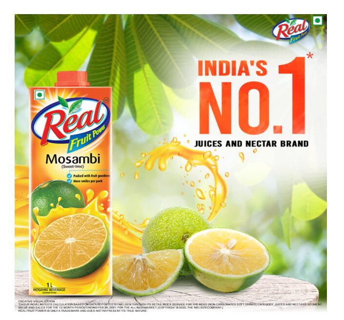 Real Fruit Power Mosambi Juice -1L - Image 2