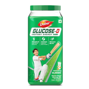 Dabur Glucose-D Instant Energy Drink Powder - 1kg | Enriched with Vitamin D & Calcium | 99.4% Glucose Quick Energy Replenishment Formula | Easy to Mix Refreshing Drink