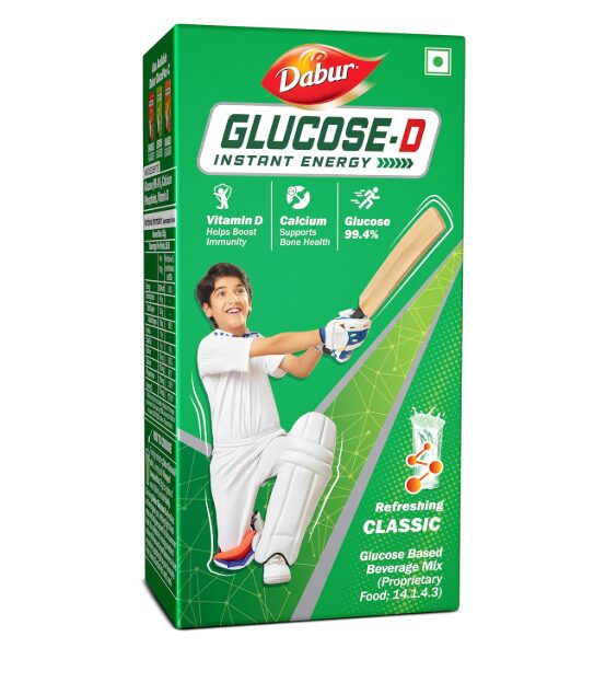 Dabur Glucose-D Instant Energy Drink Powder - 1kg (Carton)| Enriched with Vitamin D & Calcium | 99.4% Glucose Quick Energy Replenishment Formula | Easy to Mix Refreshing Drink