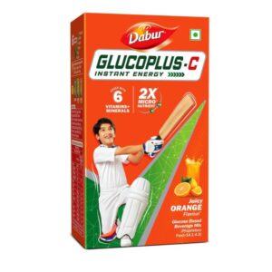 Dabur Glucoplus C Instant Powder Energy Glucose (Orange Flavour) - 1kg | Replenishes Energy with 6 Added Vitamins and Minerals | 20% More Glucose In Every Sip | Vitamin C and Zinc Helps Boost Immunity | Calcium, Phosphorus and Vitamin K Support Bone Health.