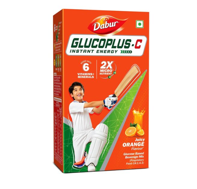 Dabur Glucoplus C Instant Powder Energy Glucose (Orange Flavour) - 1kg | Replenishes Energy with 6 Added Vitamins and Minerals | 20% More Glucose In Every Sip | Vitamin C and Zinc Helps Boost Immunity | Calcium, Phosphorus and Vitamin K Support Bone Health.