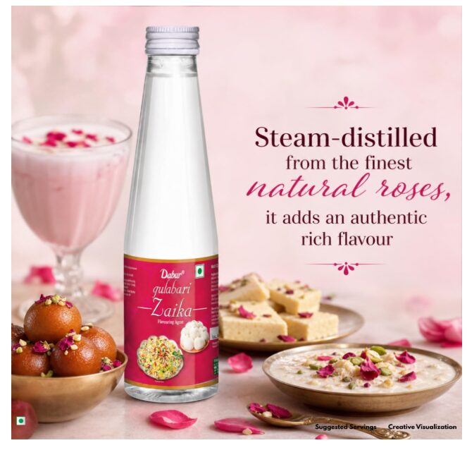 Dabur Gulabari Zaika 250ml, Rose water flavouring agent
