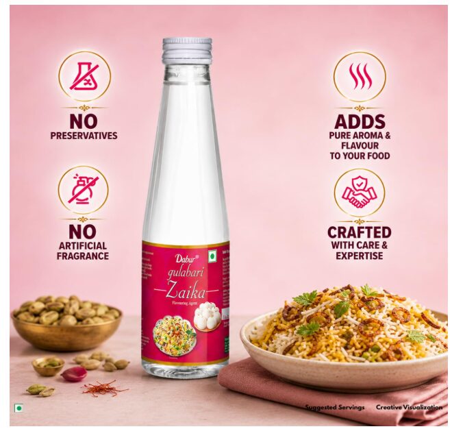 Dabur Gulabari Zaika 250ml, Rose water flavouring agent - Image 2