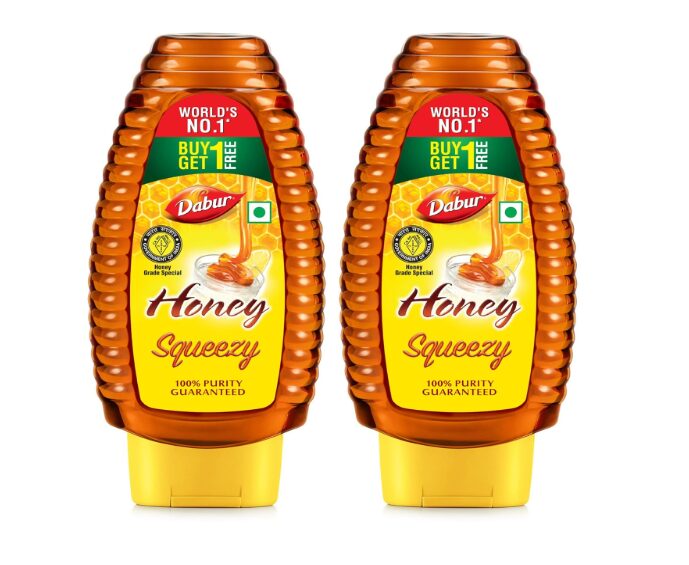 Dabur Honey - 800g (400g x 2, Buy 1 Get 1 Free) | 100% Pure | World's No.1 Honey Brand with No Sugar Adulteration | For Fitness & Health | Natural Immunity Booster | 100% Indigenous | Rich in Antioxidants & Minerals